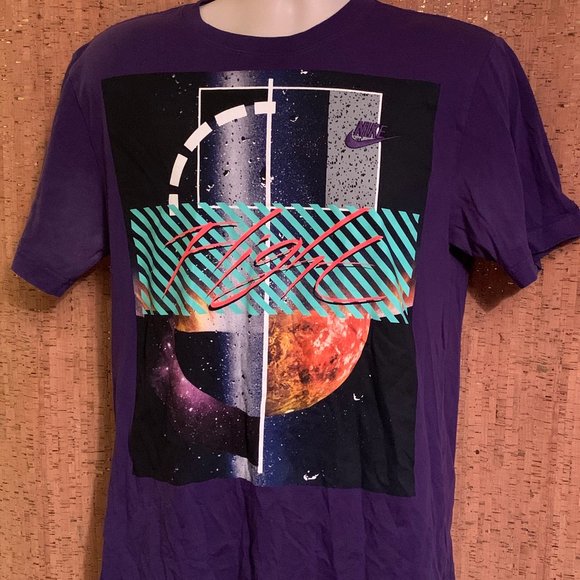 purple and turquoise nike shirt